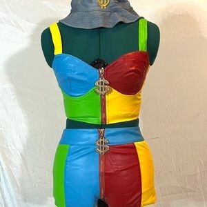 90s Color Block Cardi B Halloween Costume (Hat Included)